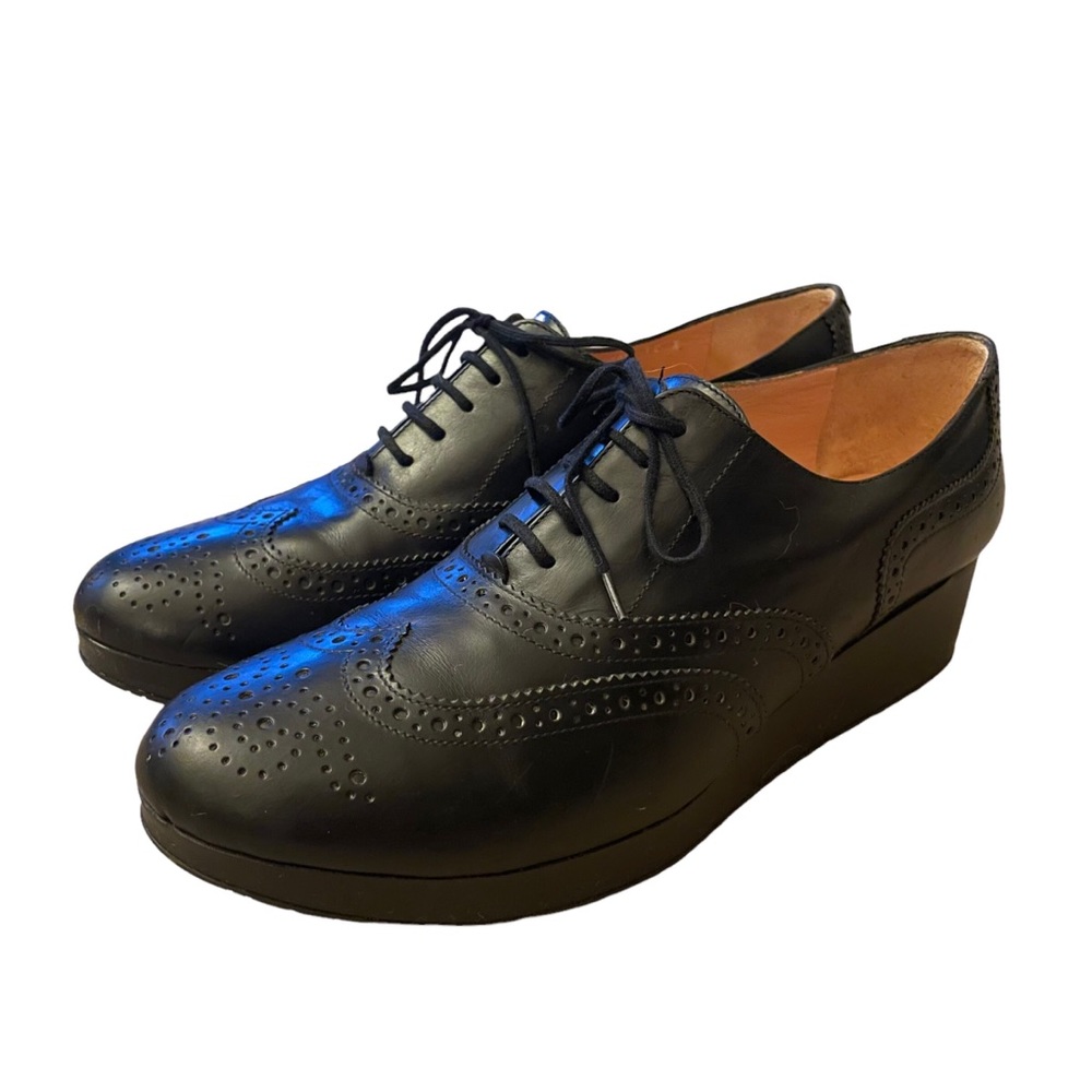 Robert Clergerie Demile Platform Patent Oxford Lace Up Loafers - Picture 2 of 13